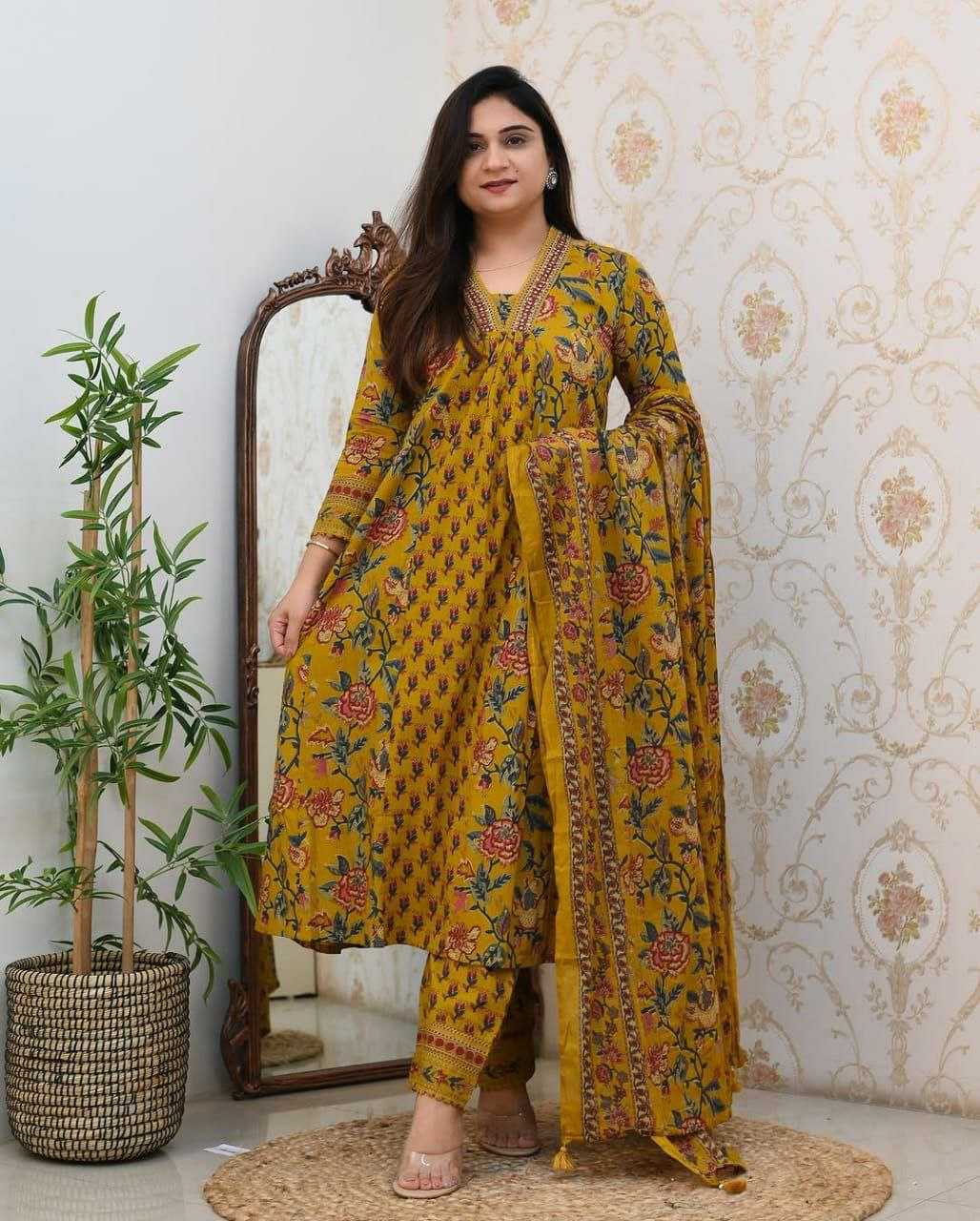 Cotton  Anarkali Suit